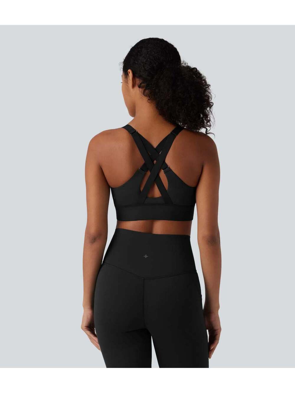 Halara SpeedWave Medium Support Zipper Quick Dry Running Bra Black Size XL